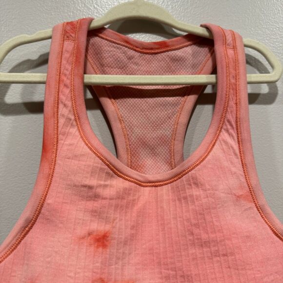 Lululemon Ebb to Street Cropped Racerback Tank Top Cami Bra Peach W1DGIS Women 4 - Picture 3 of 10